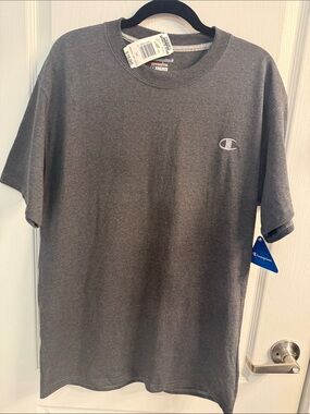 Champion Men's Granite Heather Gray Short Sleeve Logo Tee